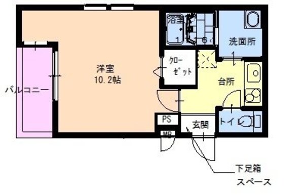 大物駅 徒歩5分 2階の物件間取画像